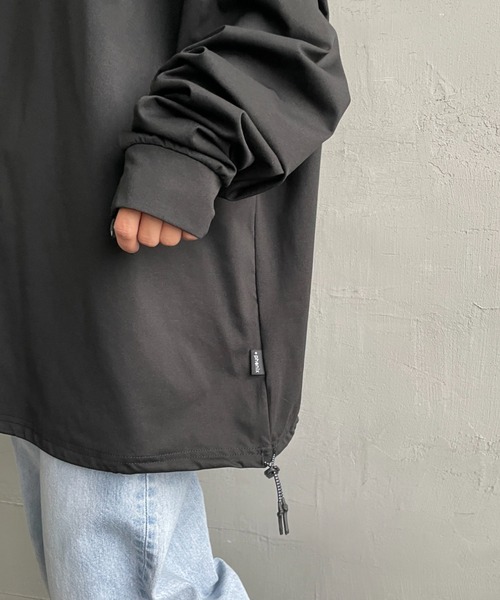 +phenix（プラスフェニックス）の「[＋phenix/プラスフェニックス] 別注 ワンポイント刺繍ロゴ ドローコードロンT（Tシャツ/カットソー・メンズ・ホワイト/ブラック/グレイッシュベージュ/チャコールグレー・M/L/XL）」の18枚目の写真