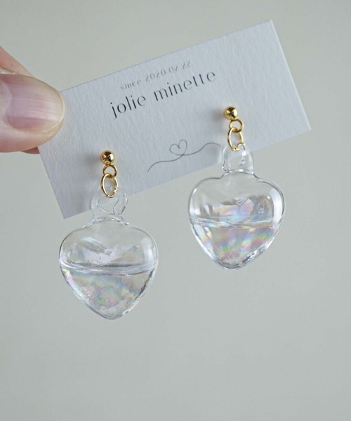 CERCA(チェルカ)の「jolie minette/お水入り オーロラ ガラス ピアス/アレルギー対応(ピアス(両耳用)・レディース・シルバー/シルバー系その他/ゴールド/ゴールド系その他/ゴールド系1/シルバー系1・FREE)」の6枚目の写真