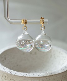 jolie minette/お水入り オーロラ ガラス ピアス/アレルギー対応