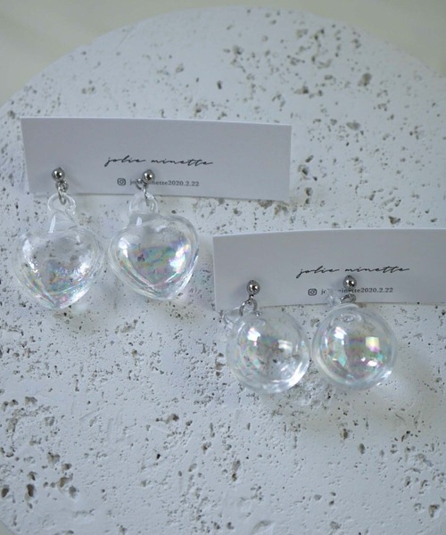 CERCA(チェルカ)の「jolie minette/お水入り オーロラ ガラス ピアス/アレルギー対応(ピアス(両耳用)・レディース・シルバー/シルバー系その他/ゴールド/ゴールド系その他/ゴールド系1/シルバー系1・FREE)」の8枚目の写真