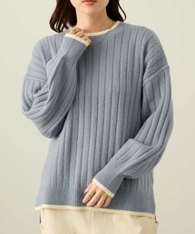 nAvy もちり配色クルーネック