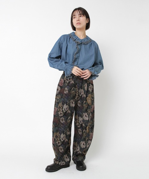 RNA-N(アールエヌエーエヌ)の「B2929 インディゴシャンブレーフリルシャツ(シャツ/ブラウス・レディース・インディゴブルー/ライトインディゴブルー・FREE)」の10枚目の写真