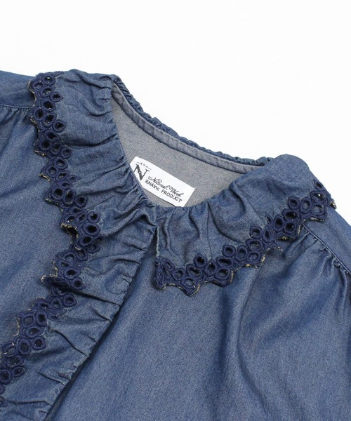 RNA-N(アールエヌエーエヌ)の「B2929 インディゴシャンブレーフリルシャツ(シャツ/ブラウス・レディース・インディゴブルー/ライトインディゴブルー・FREE)」の11枚目の写真