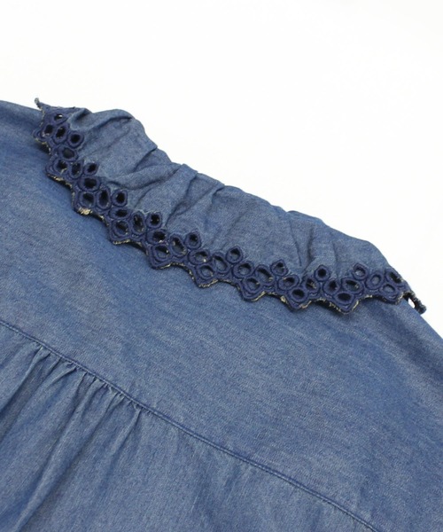 RNA-N(アールエヌエーエヌ)の「B2929 インディゴシャンブレーフリルシャツ(シャツ/ブラウス・レディース・インディゴブルー/ライトインディゴブルー・FREE)」の16枚目の写真