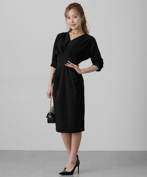 Nissen glamor（ニッセングラマー）の「【大きい胸専用】ウエストマークタイトワンピース（ポケット付）（ワンピース・レディース・ダークネイビー/ブラック・M/L/LL）」の19枚目の写真