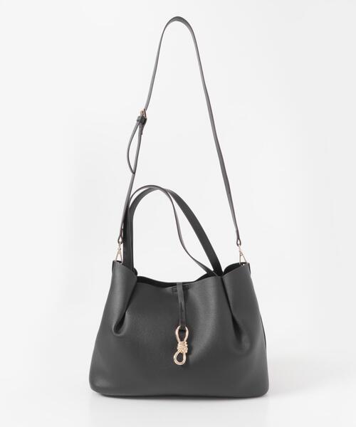 RODE SKO（ロデスコ）の「3WAYメタルリボンワイドトートバッグ（トートバッグ・レディース・グレー/ブラック・ONE）」の16枚目の写真