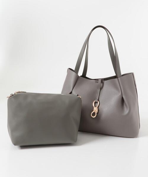 RODE SKO（ロデスコ）の「3WAYメタルリボンワイドトートバッグ（トートバッグ・レディース・グレー/ブラック・ONE）」の21枚目の写真