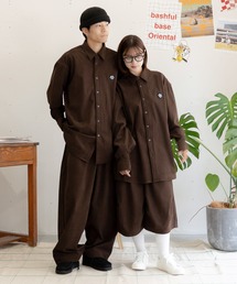 bashful base Oriental（バッシュフルベースオリエンタル）の「【bbO】ロゴ1タックワイドコーデュロイパンツ（その他パンツ・レディース）」