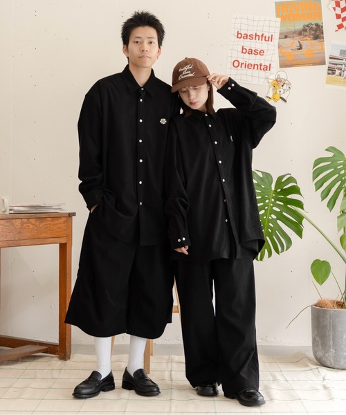 bashful base Oriental（バッシュフルベースオリエンタル）の「【bbO】ロゴ1タックワイドコーデュロイパンツ（その他パンツ・メンズ・ブラック/ブラウン・SMALL/MEDIUM/LARGE）」の2枚目の写真