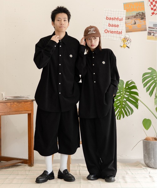 bashful base Oriental（バッシュフルベースオリエンタル）の「【bbO】ロゴ1タックワイドコーデュロイパンツ（その他パンツ・メンズ・ブラック/ブラウン・SMALL/MEDIUM/LARGE）」の9枚目の写真