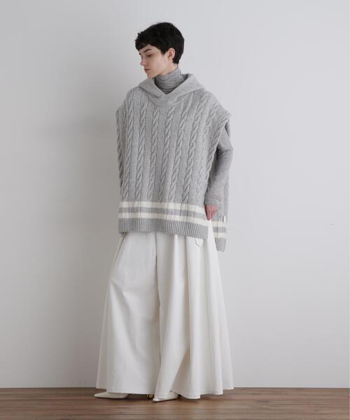LE PHIL(ルフィル)の「ハイウエストワイドパンツ(その他パンツ・レディース・ネイビー/ブラック/ホワイト・0/1)」の2枚目の写真