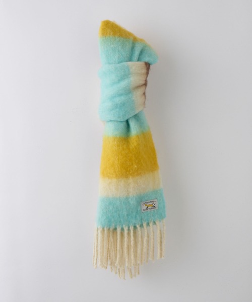 PENNEYS（ぺニーズ）の「PENNEYS/ペニーズ 別注 THE FOX ロゴタグ ボリューム ボーダーマフラー（マフラー・レディース・グレー系/ブルー系2/ブルー系1/ブルー系/ピンク系・FREE）」の6枚目の写真