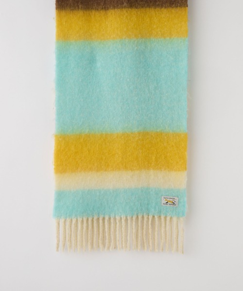 PENNEYS（ぺニーズ）の「PENNEYS/ペニーズ 別注 THE FOX ロゴタグ ボリューム ボーダーマフラー（マフラー・レディース・グレー系/ブルー系2/ブルー系1/ブルー系/ピンク系・FREE）」の9枚目の写真