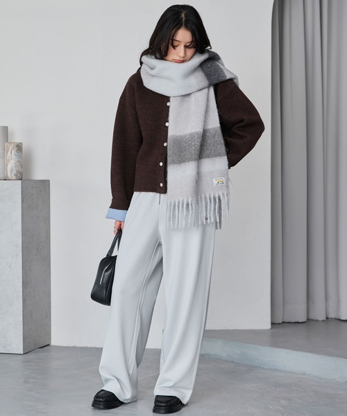 PENNEYS/ペニーズ 別注 THE FOX ロゴタグ ボリューム ボーダーマフラー