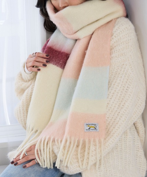 PENNEYS/ペニーズ 別注 THE FOX ロゴタグ ボリューム ボーダーマフラー