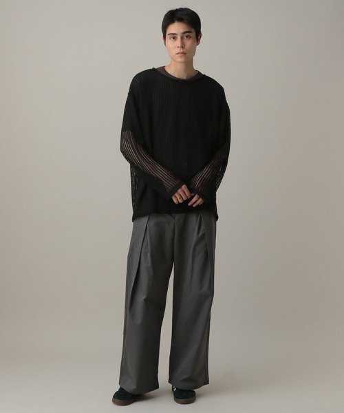 LAND MUSEUM(ランドミュージアム)の「LAND MUSEUM/タックワイドスラックス(スラックス・メンズ・ブラック/グレー・LARGE/MEDIUM)」の11枚目の写真
