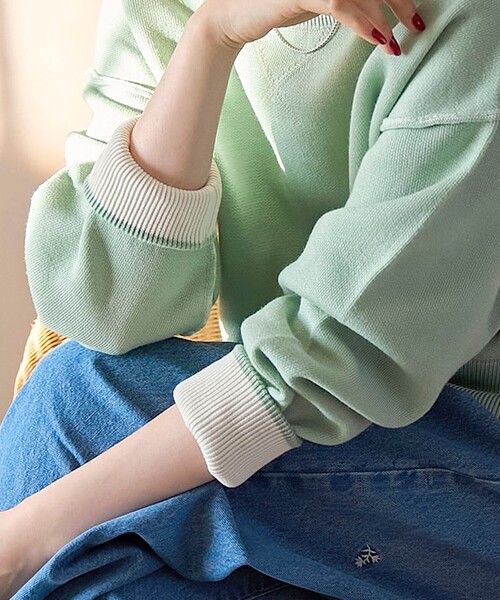 coen（コーエン）の「【新色登場】スウェットライク2wayニット（ニット/セーター・レディース・ブラック/モカ/オレンジ/コバルトブルー/ライトグレー/ライム・M/L）」の15枚目の写真