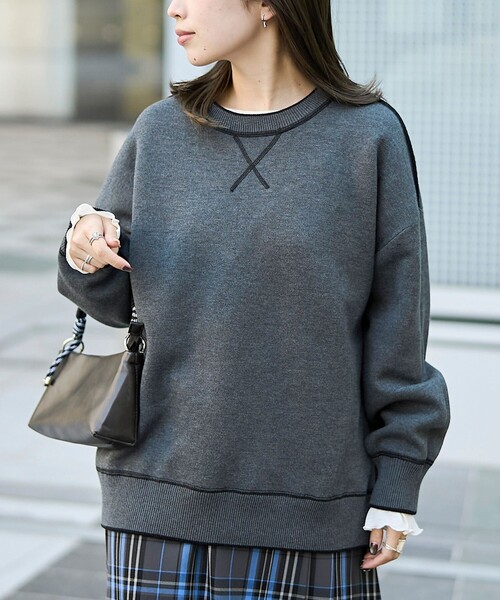 coen（コーエン）の「【新色登場】スウェットライク2wayニット（ニット/セーター・レディース・ブラック/モカ/オレンジ/コバルトブルー/ライトグレー/ライム・M/L）」の21枚目の写真