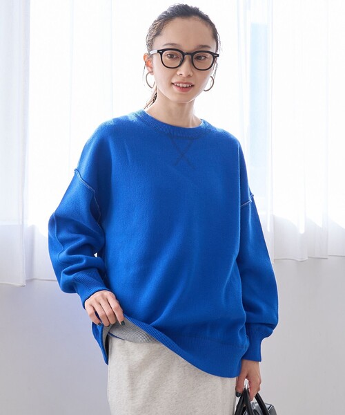 リバーシブル】スウェットライク2way ハイゲージニット（ニット