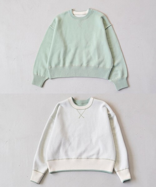 リバーシブル】スウェットライク2way ハイゲージニット（ニット