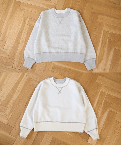 リバーシブル】スウェットライク2wayハイゲージニット（ニット