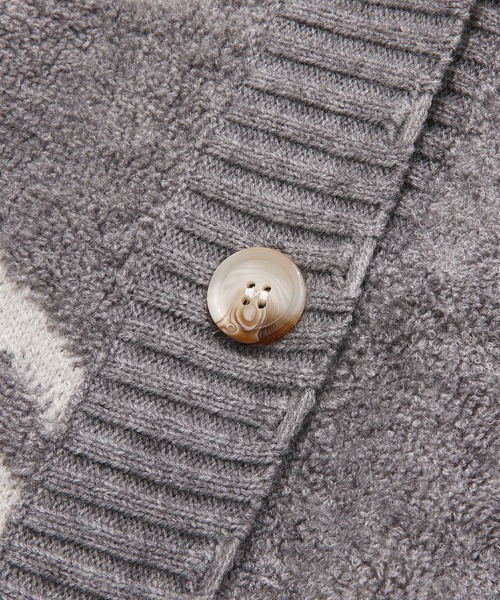 Dalfwin(ダールフィン)の「韓国ファッション 総柄ニットカーディガン(カーディガン/ボレロ・レディース・ネイビー/グレー・FREE)」の8枚目の写真