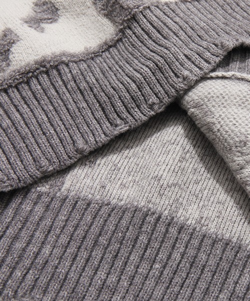 Dalfwin(ダールフィン)の「韓国ファッション 総柄ニットカーディガン(カーディガン/ボレロ・レディース・ネイビー/グレー・FREE)」の10枚目の写真