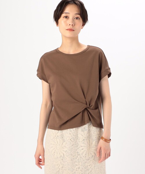 K.T KIYOKO TAKASE（キヨコタカセ）の「【 一部WEB限定カラー 】コットン強撚ポンチ デザインタックシャツ（Tシャツ/カットソー・レディース・ブルー/サックスブルー/ラベンダー/ベージュ/ミント/ピンク・9号/11号）」の10枚目の写真