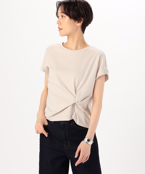 K.T KIYOKO TAKASE（キヨコタカセ）の「【 一部WEB限定カラー 】コットン強撚ポンチ デザインタックシャツ（Tシャツ/カットソー・レディース・ブルー/サックスブルー/ラベンダー/ベージュ/ミント/ピンク・9号/11号）」の12枚目の写真