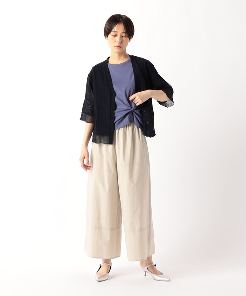 K.T KIYOKO TAKASE（キヨコタカセ）の「【 一部WEB限定カラー 】コットン強撚ポンチ デザインタックシャツ（Tシャツ/カットソー・レディース・ブルー/サックスブルー/ラベンダー/ベージュ/ミント/ピンク・9号/11号）」の16枚目の写真