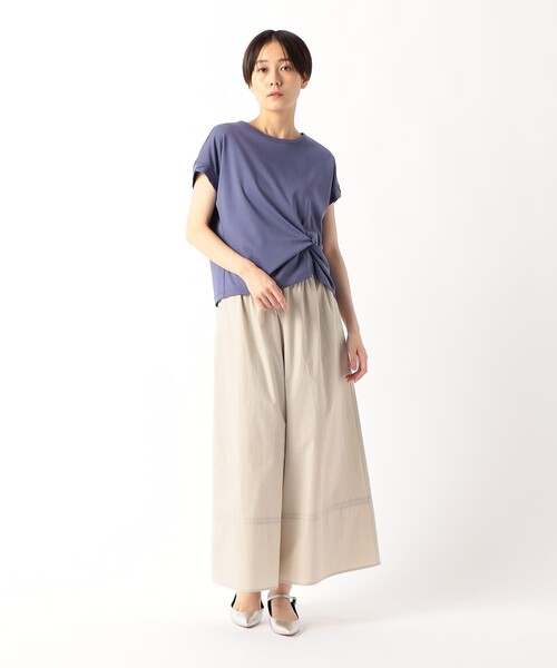 K.T KIYOKO TAKASE（キヨコタカセ）の「【 一部WEB限定カラー 】コットン強撚ポンチ デザインタックシャツ（Tシャツ/カットソー・レディース・ブルー/サックスブルー/ラベンダー/ベージュ/ミント/ピンク・9号/11号）」の11枚目の写真