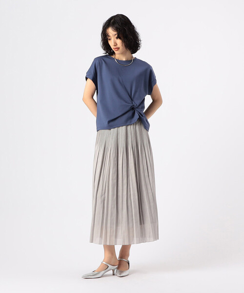 K.T KIYOKO TAKASE（キヨコタカセ）の「【 一部WEB限定カラー 】コットン強撚ポンチ デザインタックシャツ（Tシャツ/カットソー・レディース・ブルー/サックスブルー/ラベンダー/ベージュ/ミント/ピンク・9号/11号）」の13枚目の写真