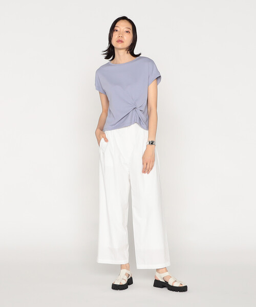 K.T KIYOKO TAKASE（キヨコタカセ）の「【 一部WEB限定カラー 】コットン強撚ポンチ デザインタックシャツ（Tシャツ/カットソー・レディース・ブルー/サックスブルー/ラベンダー/ベージュ/ミント/ピンク・9号/11号）」の18枚目の写真