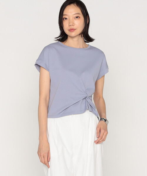K.T KIYOKO TAKASE（キヨコタカセ）の「【 一部WEB限定カラー 】コットン強撚ポンチ デザインタックシャツ（Tシャツ/カットソー・レディース・ブルー/サックスブルー/ラベンダー/ベージュ/ミント/ピンク・9号/11号）」の22枚目の写真