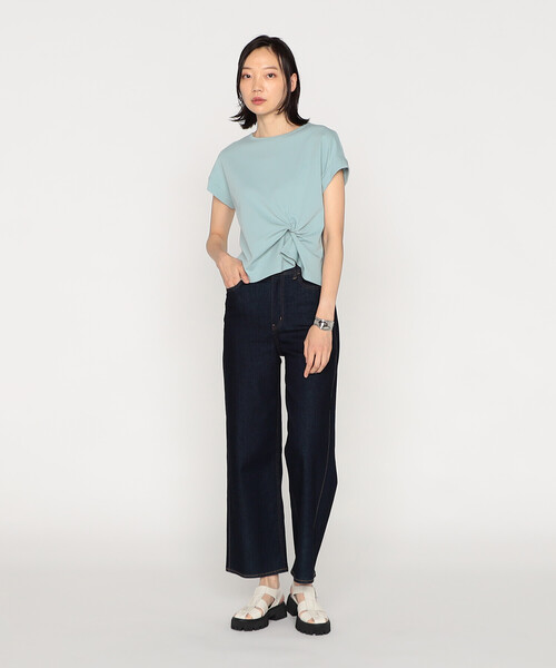 K.T KIYOKO TAKASE（キヨコタカセ）の「【 一部WEB限定カラー 】コットン強撚ポンチ デザインタックシャツ（Tシャツ/カットソー・レディース・ブルー/サックスブルー/ラベンダー/ベージュ/ミント/ピンク・9号/11号）」の19枚目の写真