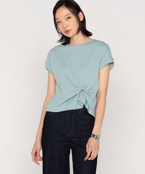 K.T KIYOKO TAKASE（キヨコタカセ）の「【 一部WEB限定カラー 】コットン強撚ポンチ デザインタックシャツ（Tシャツ/カットソー・レディース・ブルー/サックスブルー/ラベンダー/ベージュ/ミント/ピンク・9号/11号）」の21枚目の写真