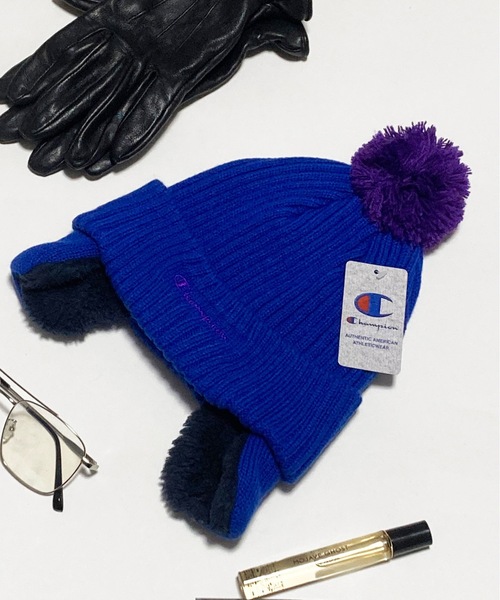 Champion(チャンピオン)の「champion kids / リブ耳付きワッチ / 438-0065(ニットキャップ/ビーニー・キッズ・ブルー/グリーン/ネイビー/ブラック・FREE)」の4枚目の写真