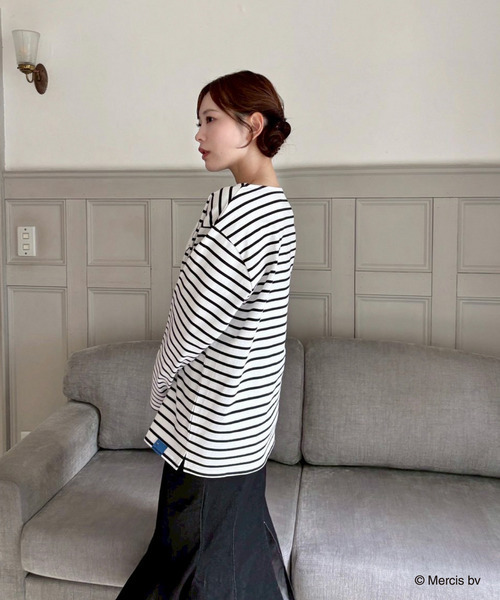 MIIA（ミーア）の「miffy ナインチェワンポイントボーダーロンT（Tシャツ/カットソー・レディース・ブラック/ブルー・FREE）」の9枚目の写真