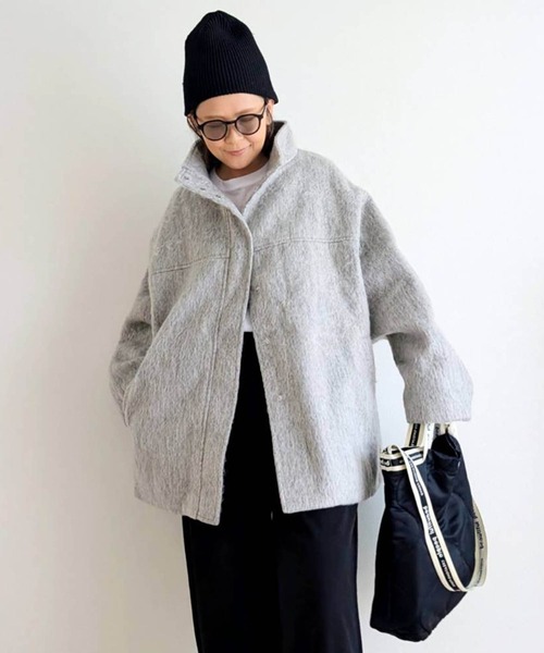 シャギースタンドカラーコート notch. by YUI 】シャギースタンドカラーコート（その他アウター