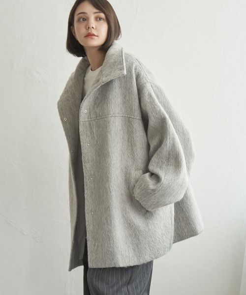 セール】【 notch.by yui 】シャギースタンドカラーコート（ブルゾン