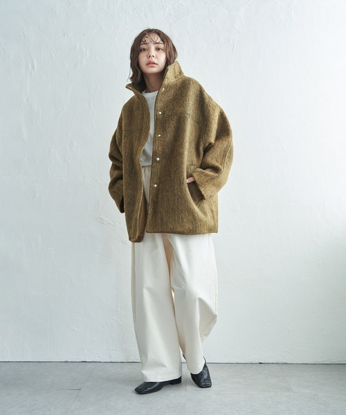 セール】【 notch.by yui 】シャギースタンドカラーコート（ブルゾン