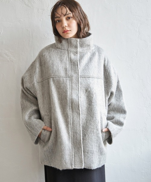 notch.（ノッチ）の「【 notch.by yui 】シャギースタンドカラーコート（ブルゾン・レディース・マスタード/グレー/チャコールグレー・M/TM）」の16枚目の写真