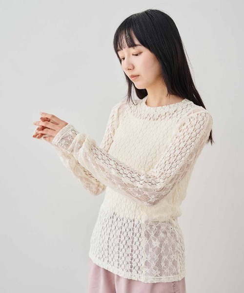 MEDE19F（メデジュウキュウ）の「ＭＥＤＥ１９Ｆ　レース切り替えトップス（その他トップス・レディース・ブラック/アイボリー・L/M/LL）」の11枚目の写真
