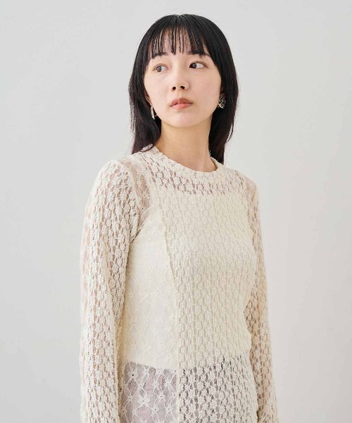 MEDE19F（メデジュウキュウ）の「ＭＥＤＥ１９Ｆ　レース切り替えトップス（その他トップス・レディース・ブラック/アイボリー・L/M/LL）」の10枚目の写真
