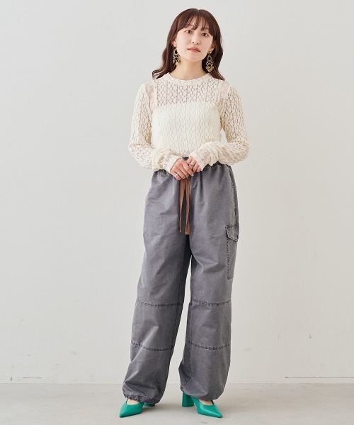 MEDE19F（メデジュウキュウ）の「ＭＥＤＥ１９Ｆ　レース切り替えトップス（その他トップス・レディース・ブラック/アイボリー・L/M/LL）」の5枚目の写真