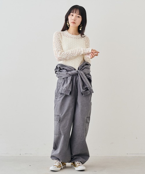 MEDE19F（メデジュウキュウ）の「ＭＥＤＥ１９Ｆ　レース切り替えトップス（その他トップス・レディース・ブラック/アイボリー・L/M/LL）」の4枚目の写真