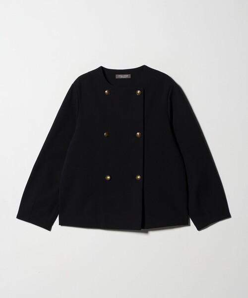 セール】ダブルニット ノーカラー カーディガンジャケット＜A DAY IN