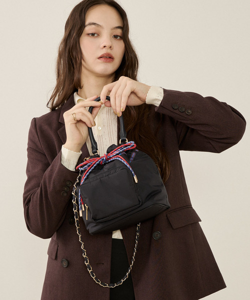 LeSportsac(レスポートサック)の「W DRAWSTRING CHAIN BAG アビスフロストCD(ショルダーバッグ・レディース・ブルー・FREE)」の1枚目の写真