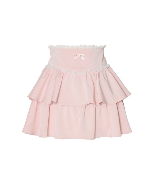petit rose tiered skirt