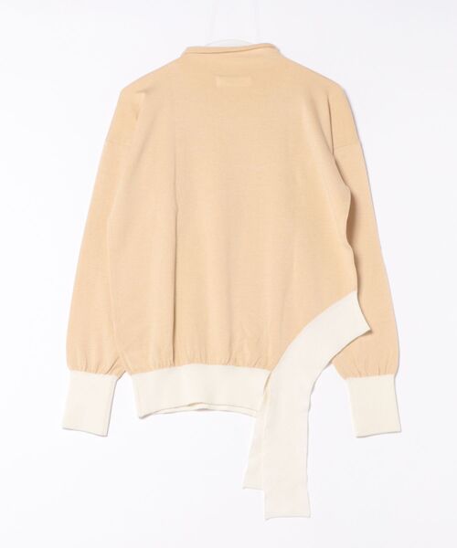 sulvam（サルバム）の「sulvam/サルバム/HIGH NECK RANDOM HEM KNIT/ハイネックランダムヘムニット（ニット/セーター・メンズ・ベージュ/レッド・L/M）」の3枚目の写真